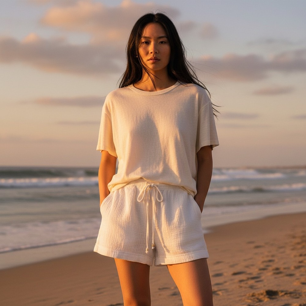 Avalon The Label NEW Women's LARGE/XL (24" Waist) White Shorts 100% Cotton NWT